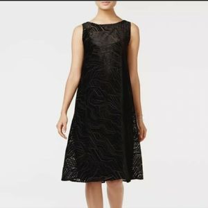 Alfani Black Velvet Sheer Overlay Shift Sleeveless